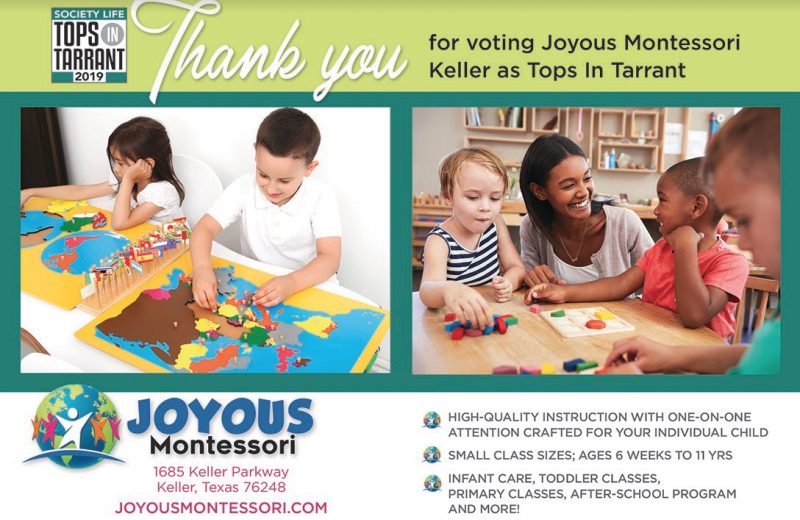 thank you for voting joyous montessori keller as tops in tarrant