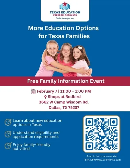 More Education Options for Texas Families English